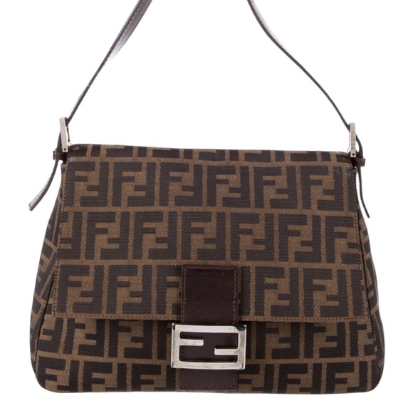 Fendi Brown Zucca Shoulder Bag with Iconic FF Monogram - Picture 1 of 8